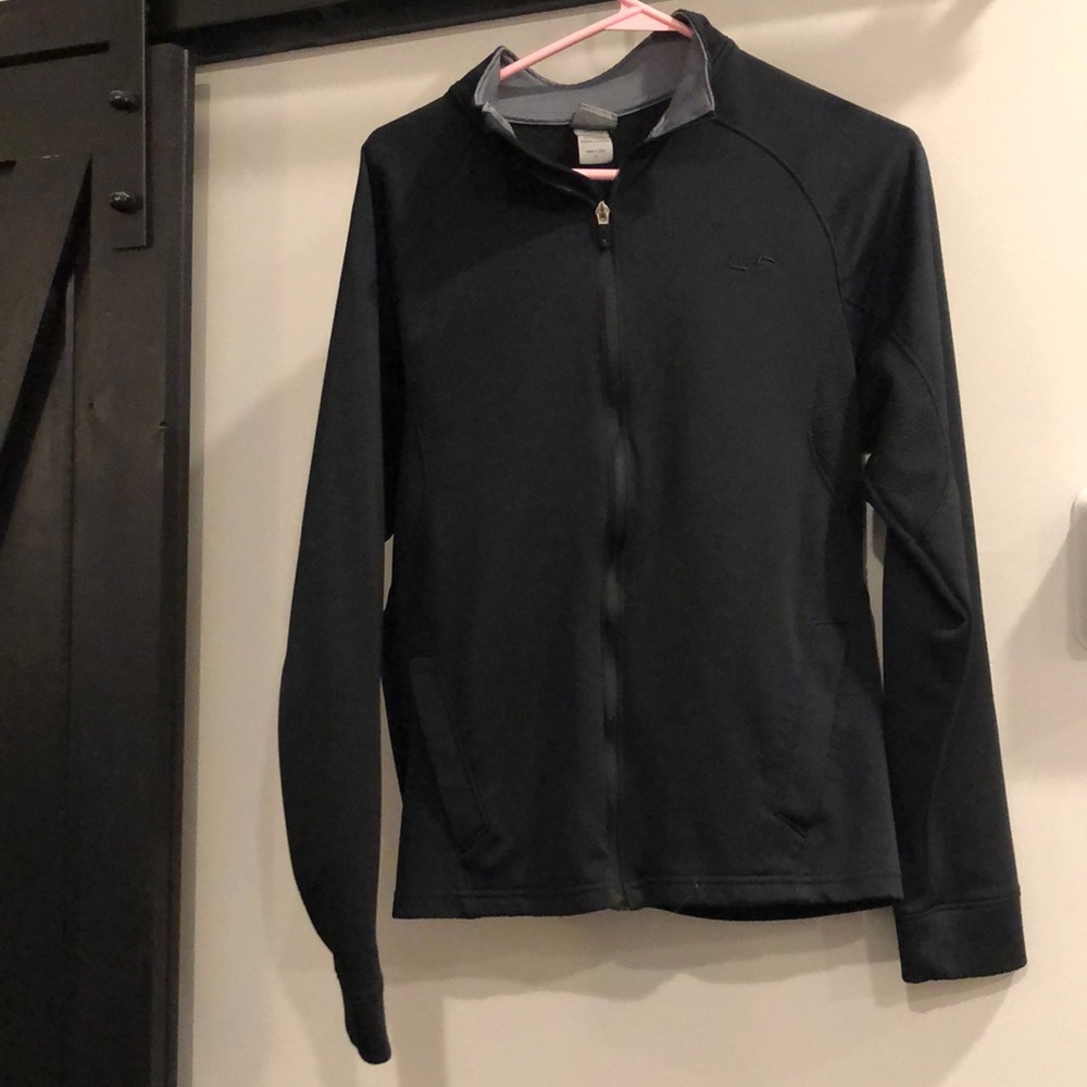 A light zip up jacket all black